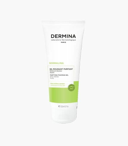 DERMINA-NORMALINA-PURIFYING-FOAMING-GEL-200ML ديرمينا نورمالينا جل لتنقية البشرة وتصفيتها من الشوائب و تنظيف البشرة 200 مل